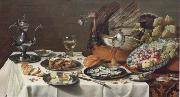 Pieter Claesz Style life with turkey oil on canvas